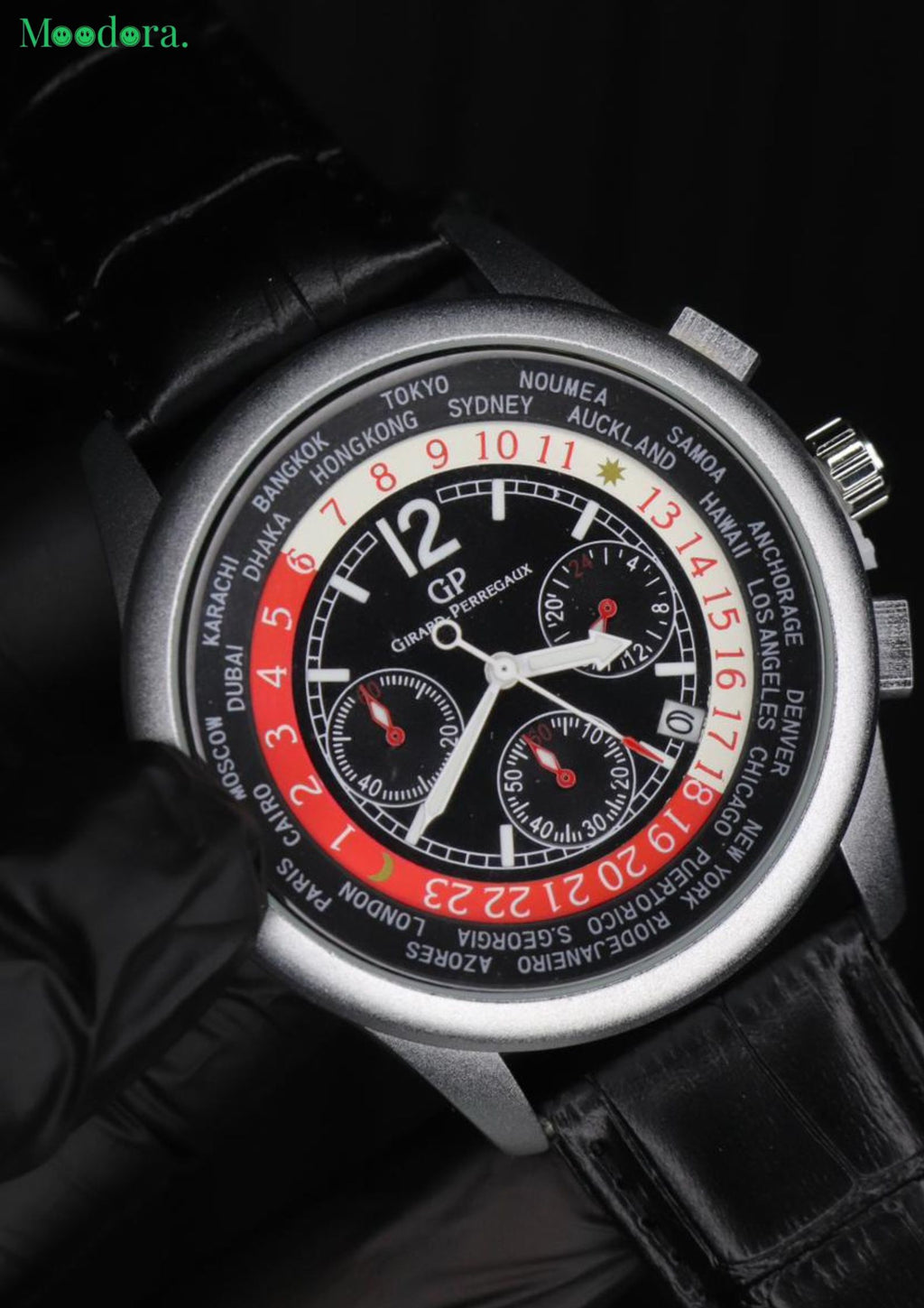 Moodora Casino Design Chronograph Watch