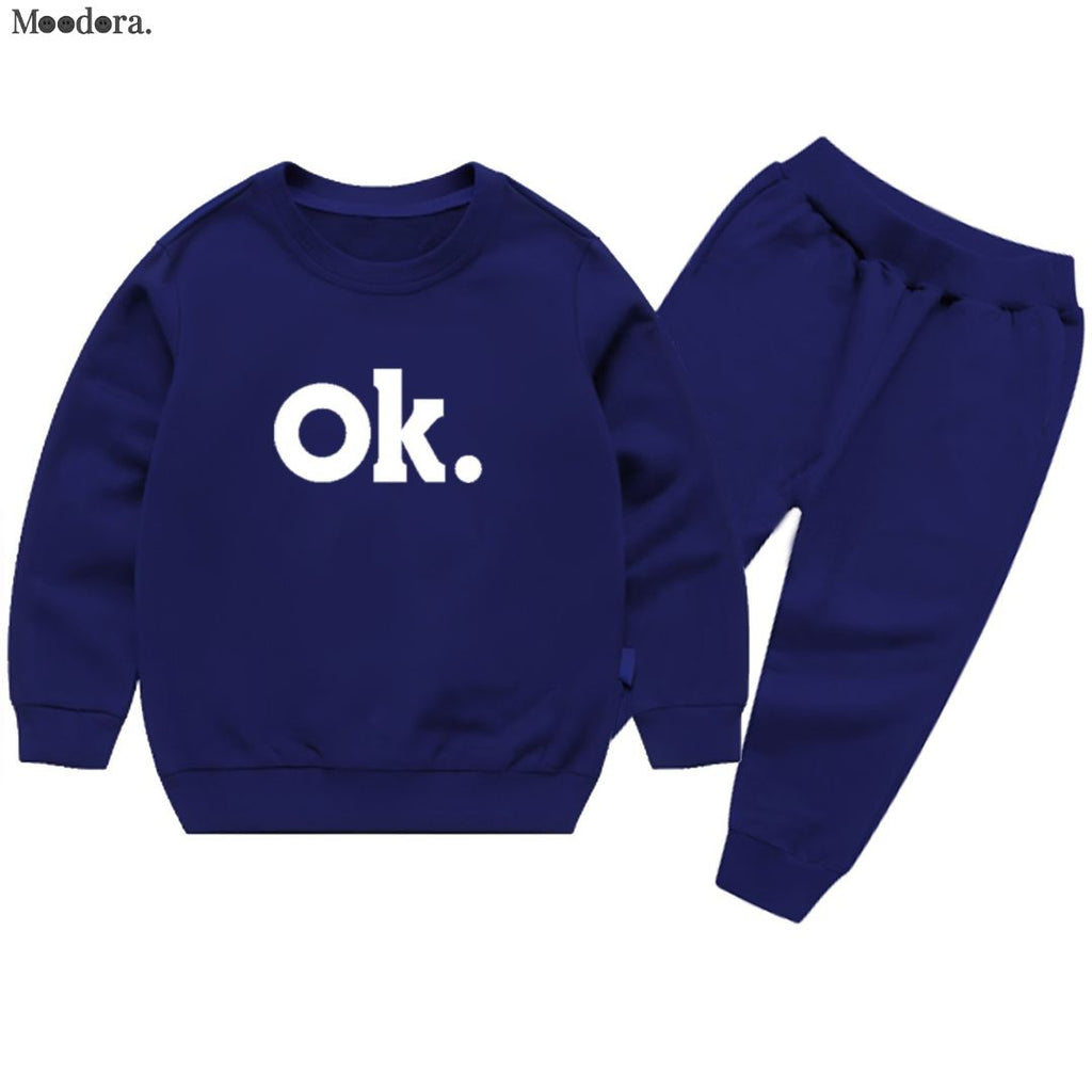 Moodora Kids OK Printed Fleece Tracksuit Set