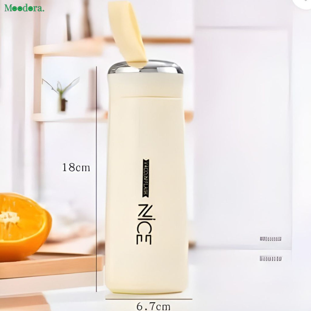 Moodora BPA-Free Glass Water Bottle 400ml – Portable Tumbler with Protective Shell