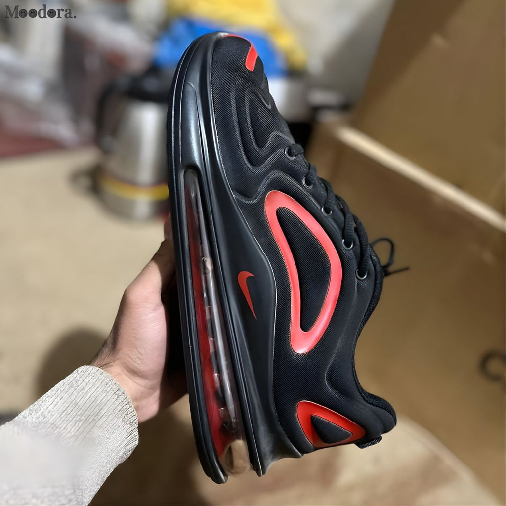 Moodora Air Max 720 Style Sneakers – Black & Red Comfortable Sport Shoes