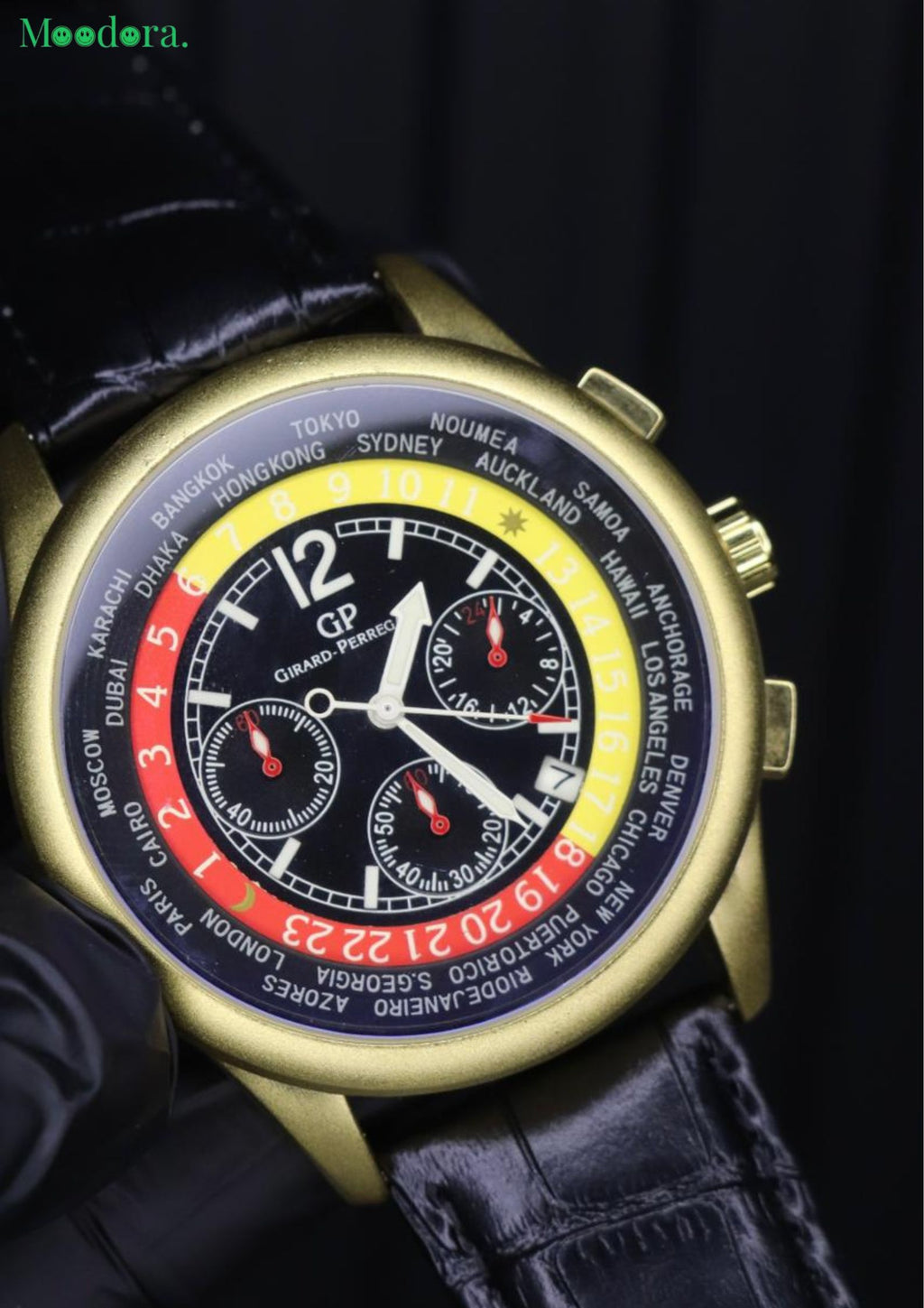 Moodora Casino Design Chronograph Watch