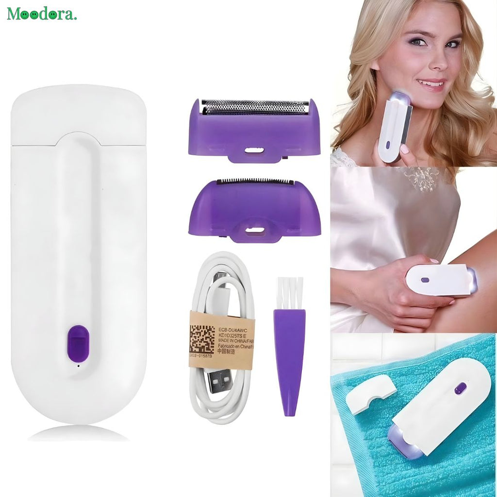 Moodora Finishing Touch 2-in-1 Laser Hair Removal &amp; Trimmer – Pain Free Electric Hair Remover for Women