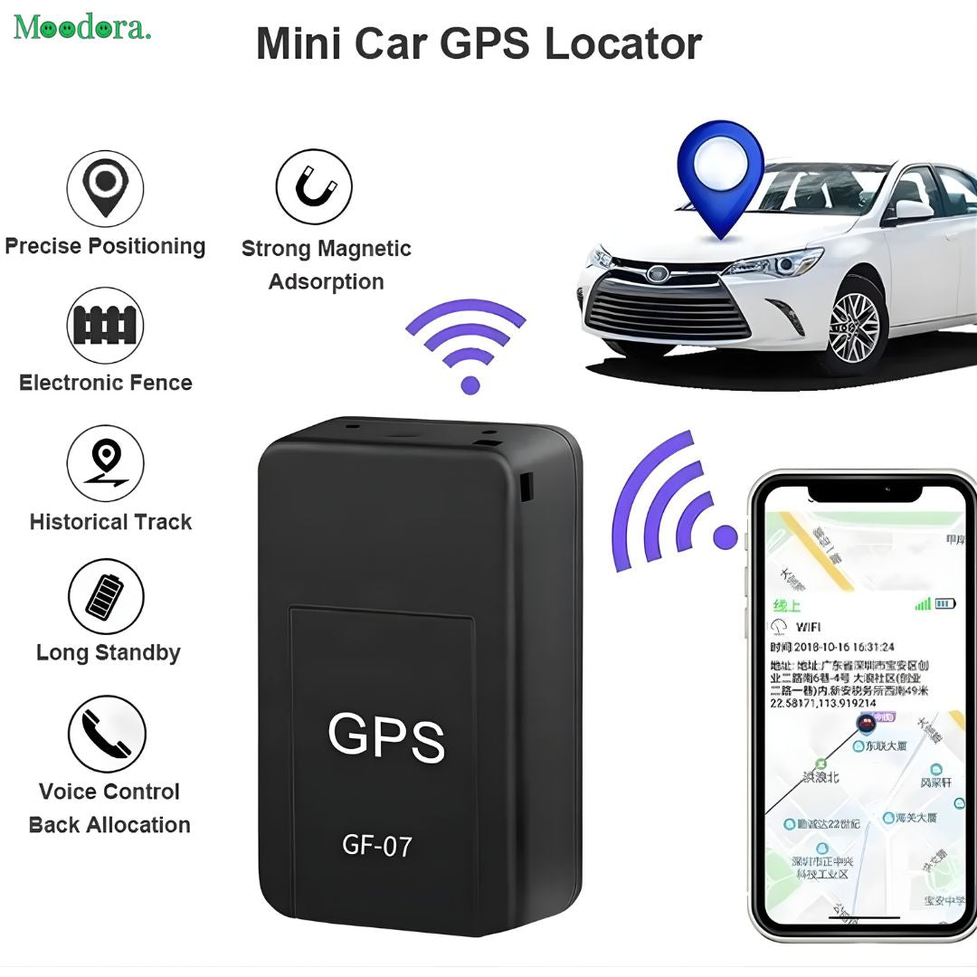 Moodora GF07 Mini Magnetic GPS Tracker – Wireless GSM Real-Time Tracking Device