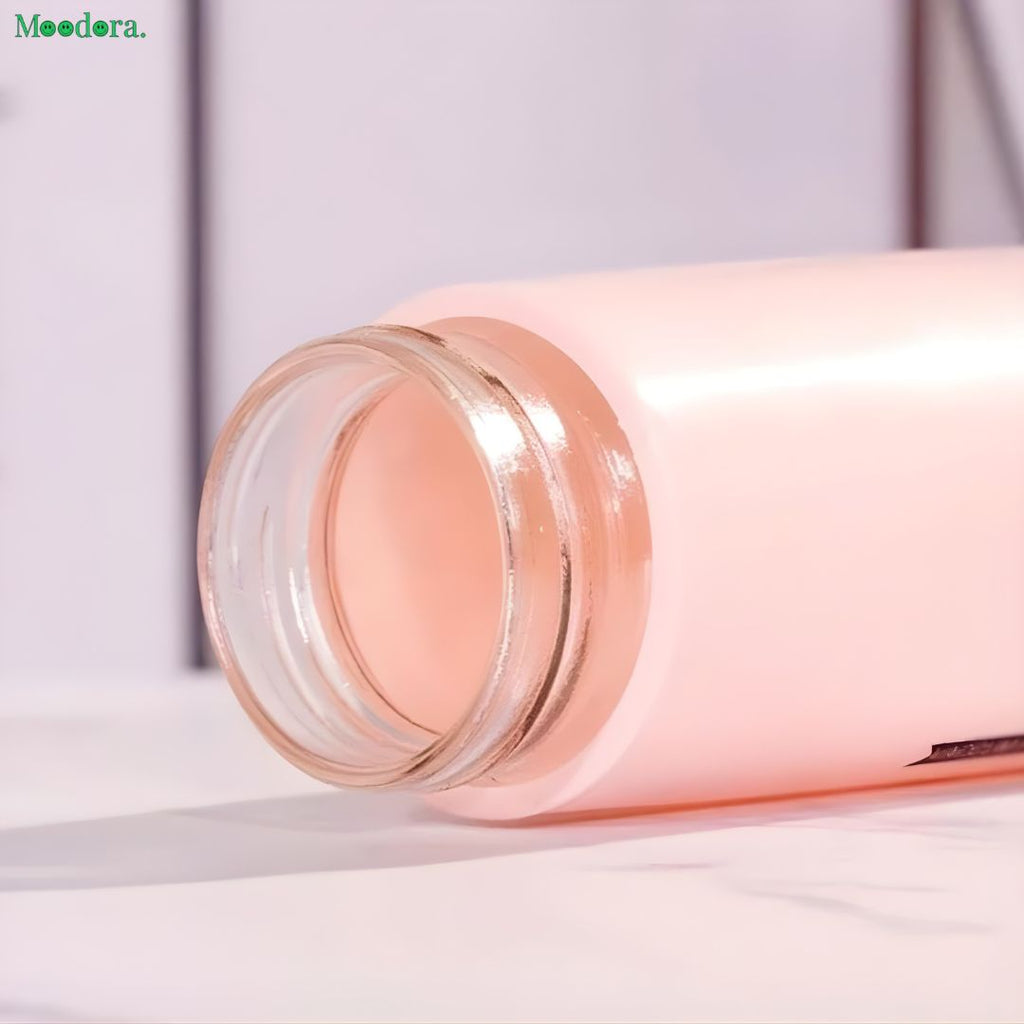 Moodora BPA-Free Glass Water Bottle 400ml – Portable Tumbler with Protective Shell