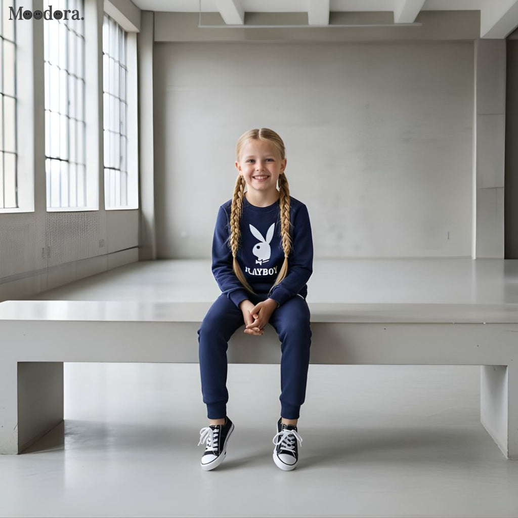 Moodora Kids Winter Tracksuit – Designer Fleece Sweatshirt & Trouser Set