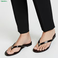 Moodora Elegant Black Star Design Flat Slippers for Women