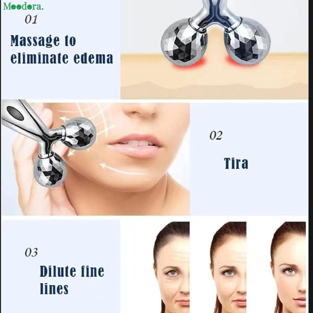 Moodora 3D Face Massager Roller – Y Shape Facial Contouring Tool