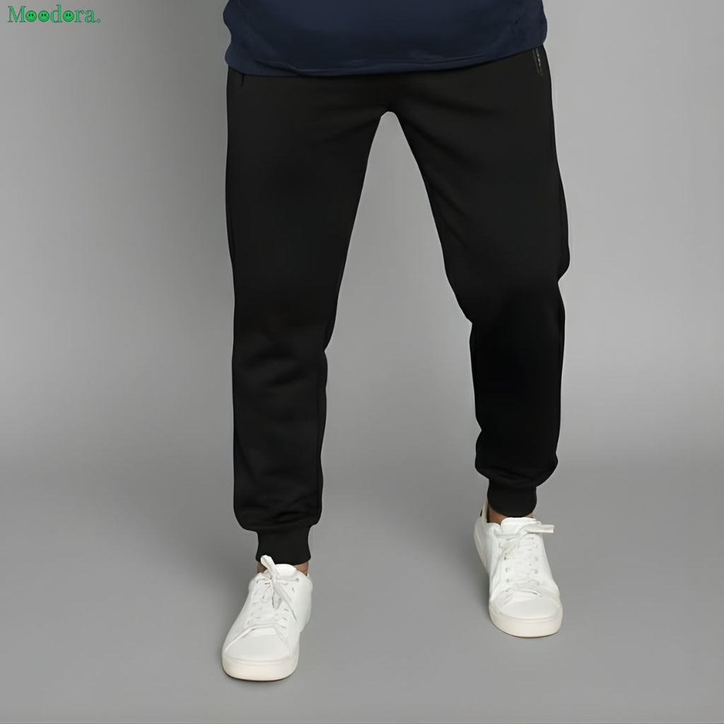 Moodora Black Trouser with Double Zipper Pockets – Stylish & Comfortable