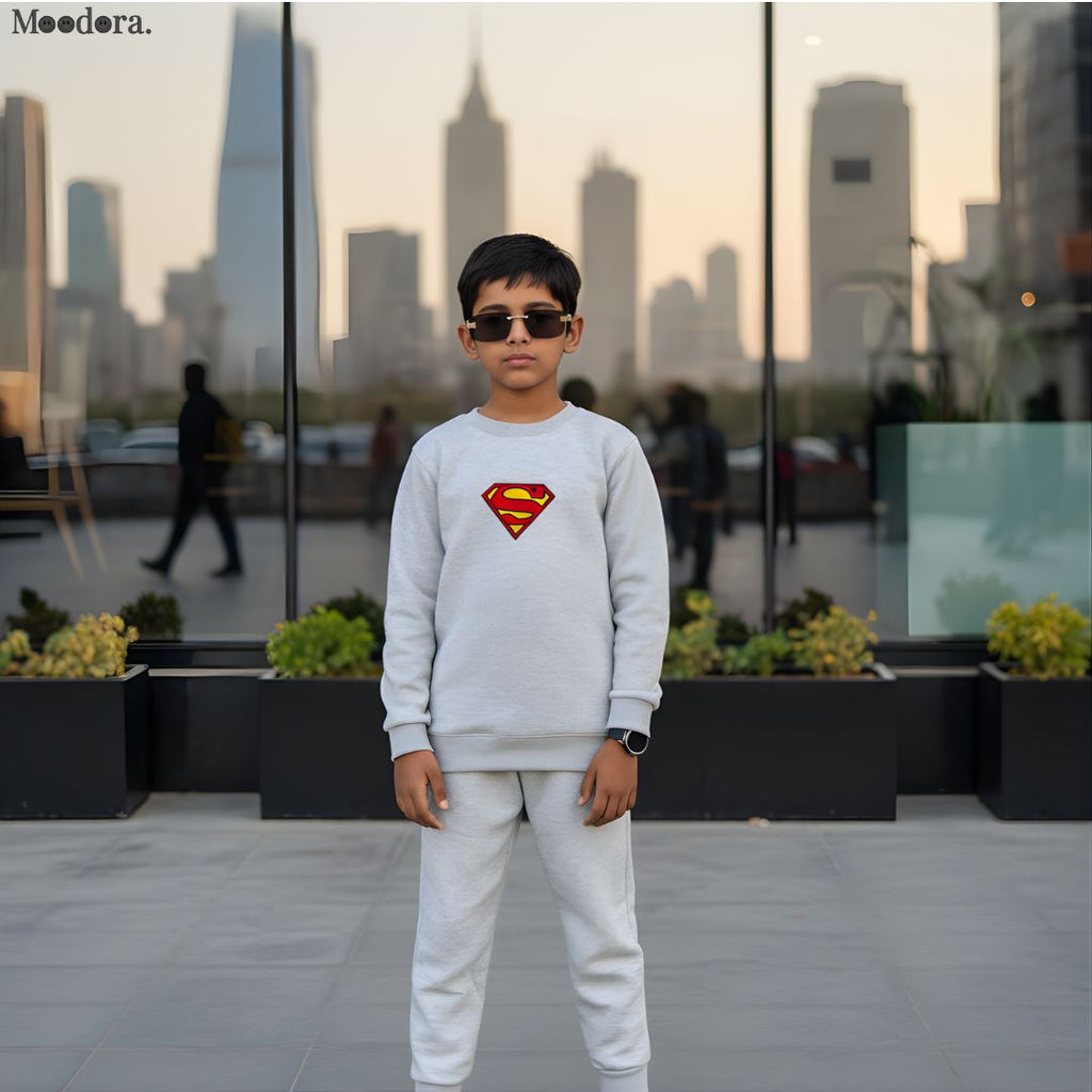 Moodora Cool Kids Winter Tracksuit – Sweatshirt & Trouser Set for Boys & Girls