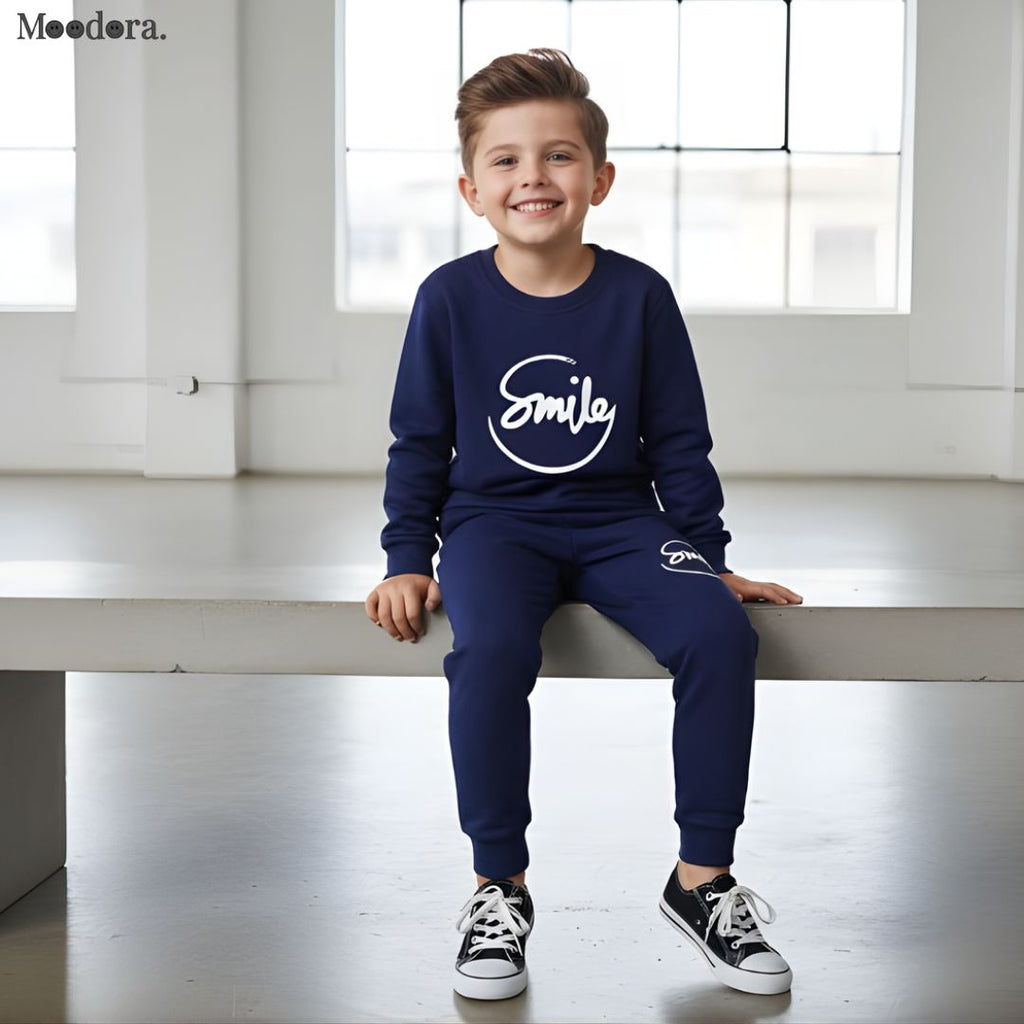 Moodora Kids Tracksuit Co-Ord Set – Sweatshirt & Trouser 2-Piece Winter Outfit