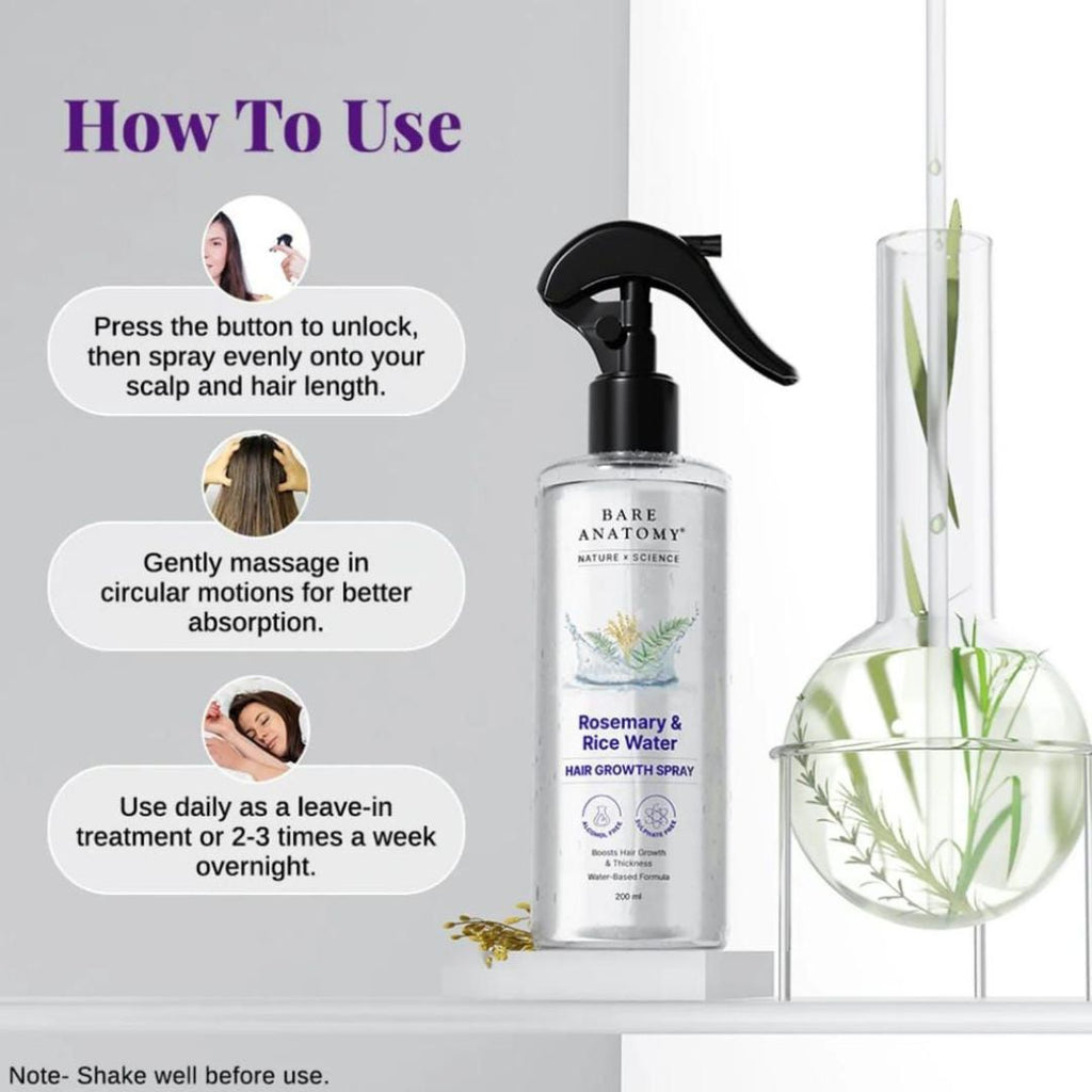 Moodora Rosemary & Rice Water Hair Growth Spray 200ml