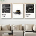 Moodora Islamic Frame Wall Décor – 3-Piece MDF Photo Tile Canvas Set