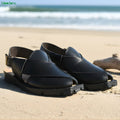 Moodora Premium Handcrafted Black Leather Peshawari Chappal – Kaptaan Design