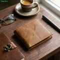 Moodora Genuine Leather Slim Bifold Wallet for Men