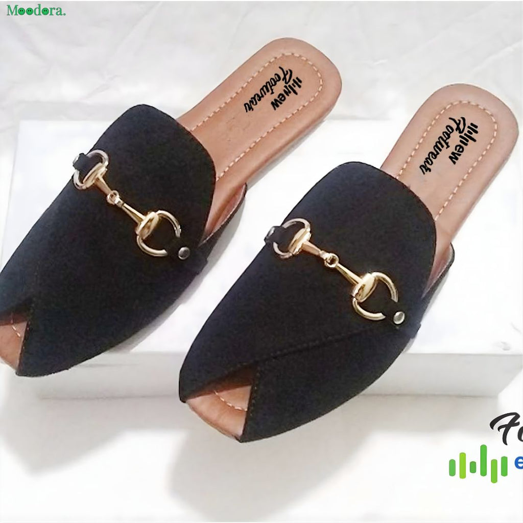 Moodora Genuine Leather Peshawri Kheri Style Flat Slippers for Women