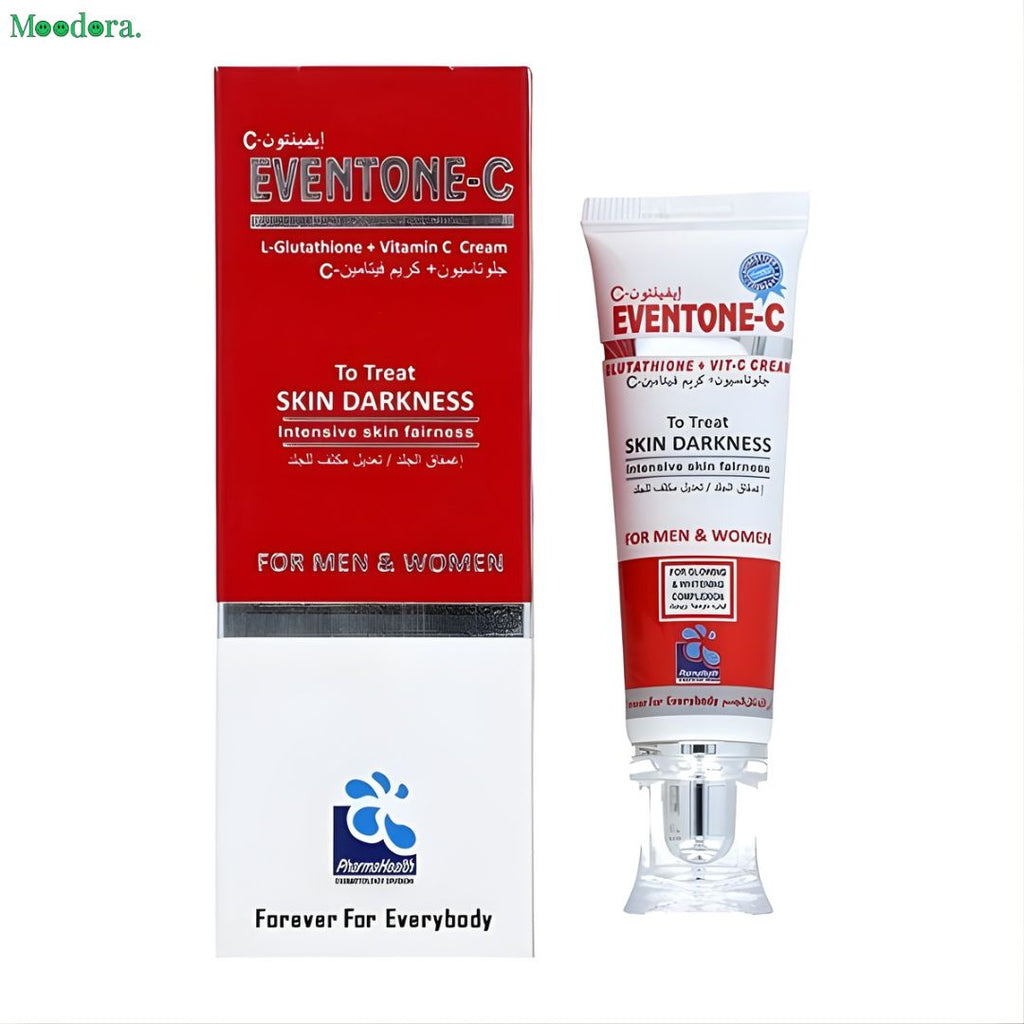 Moodora Eventone C Cream – L-Glutathione & Vitamin C Skin Brightening Cream (30ml)  Short D