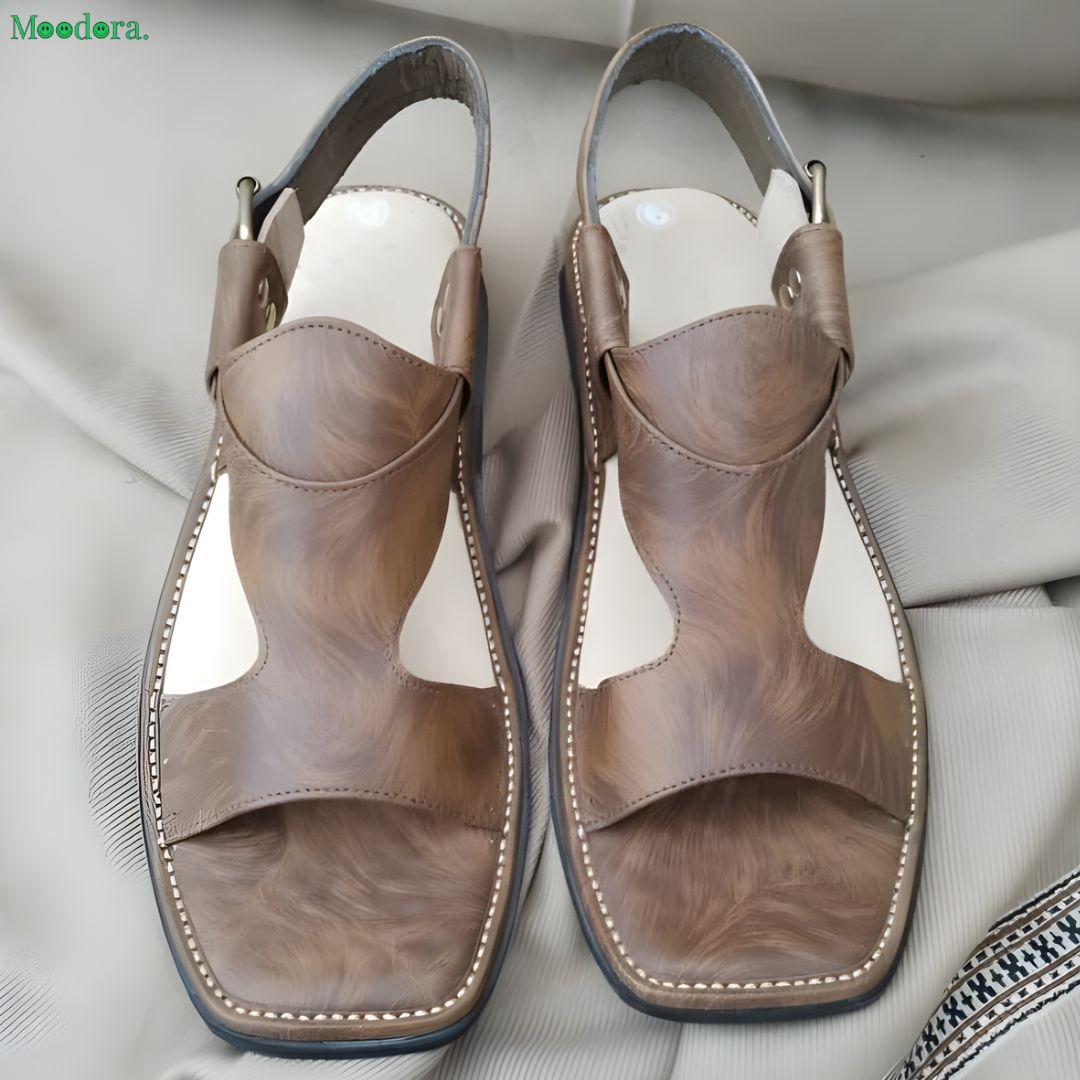 Moodora Double Shade Premium Leather Panjadara Peshawari Chappal