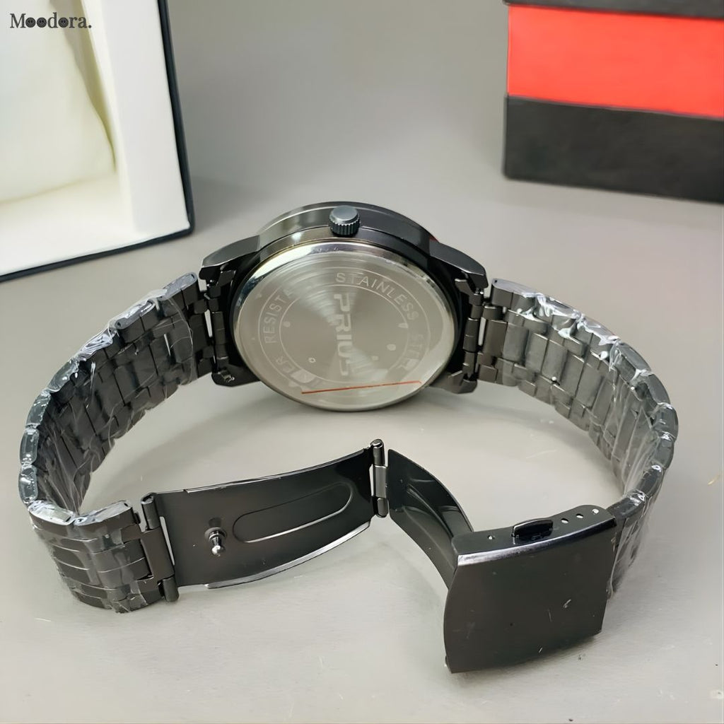 Moodora Black Magnetic Ball Watch – Stainless Steel (With Box)