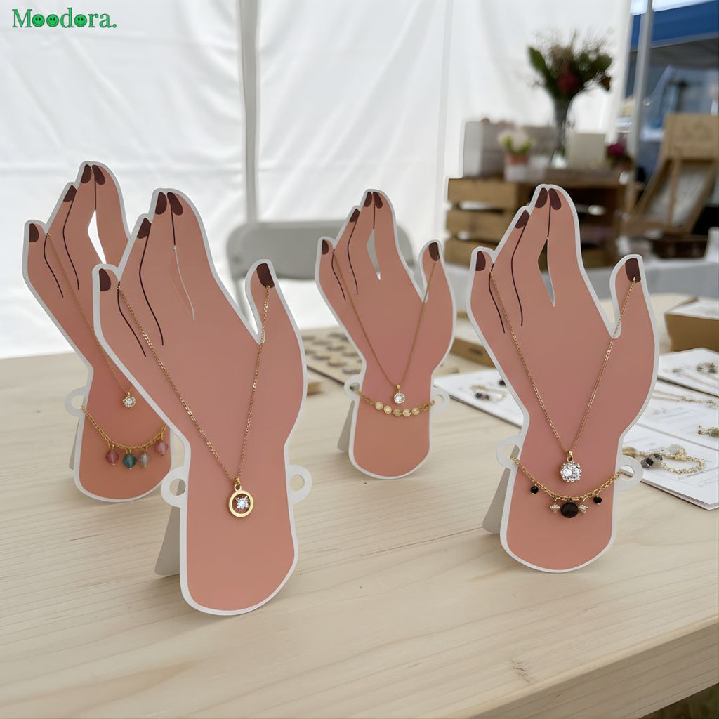 Moodora Jewelry Display Cards – Pack of 4 Elegant Organizer Cards