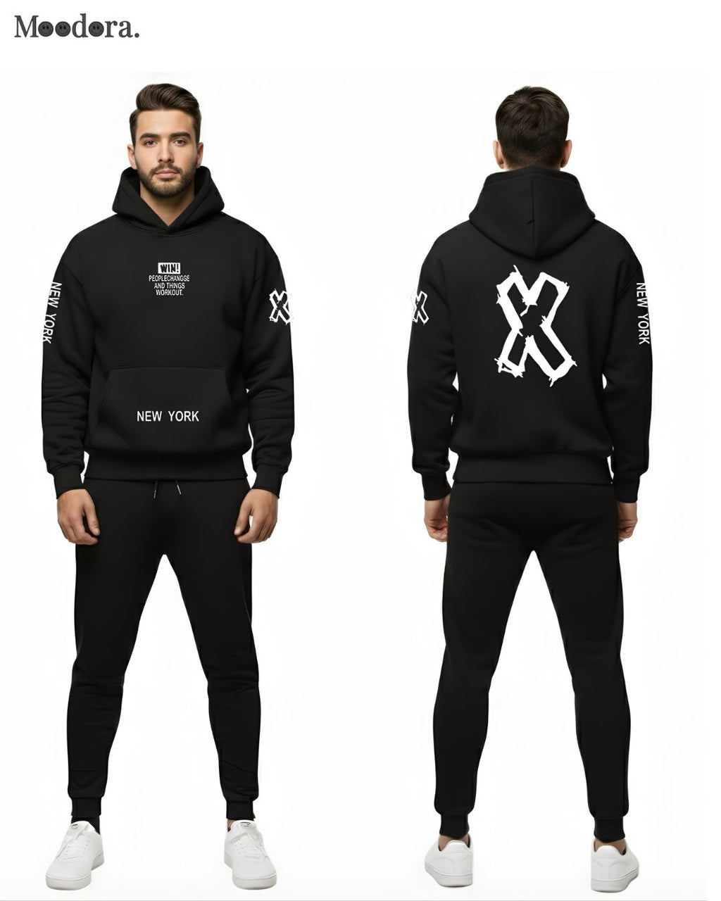 Moodora Urban Edge "WIN" Men’s Fleece Tracksuit