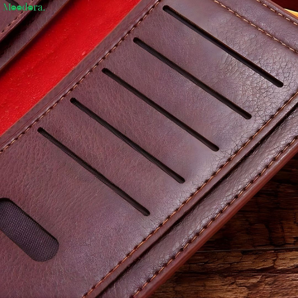 Moodora Men’s Slim PU Leather Long Wallet